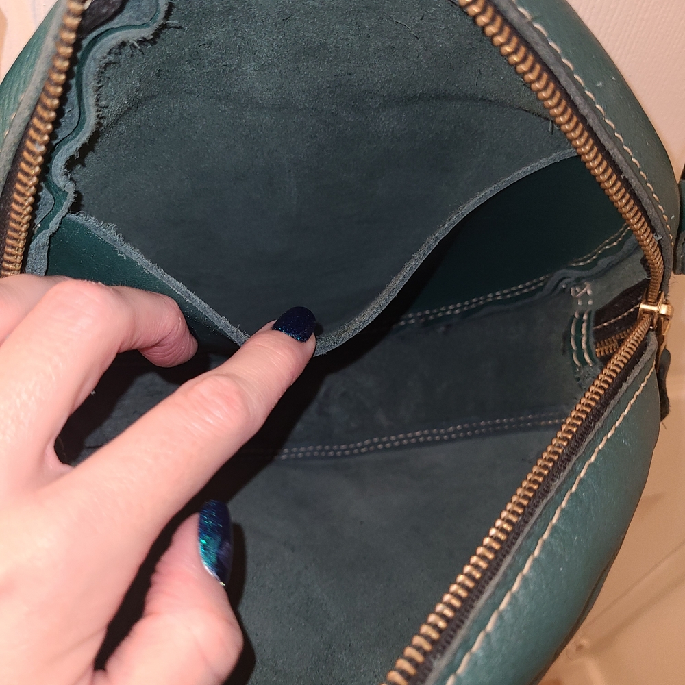 Portland Leather Women's Round Teal Bag Pristine Like New Discontinued Color - Picture 6 of 8
